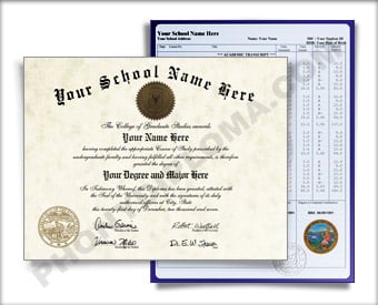 College Diploma and Transcripts, Wrapped Design Col Wrapped D+T